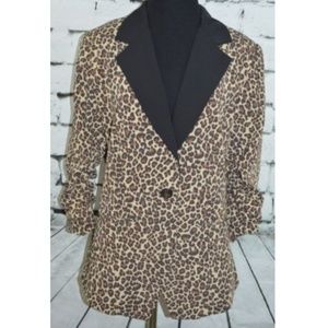 Rachel Zoe Women's Leopard 1 Button Blazer Small